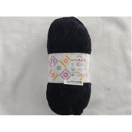 Tunç Lüx Kadife Örgü İpi (30-Siyah)