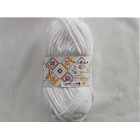 Tunç Lüx Kadife Örgü İpi (150-Beyaz)