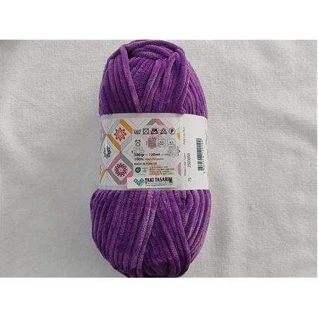 Tunç Lüx Kadife Örgü İpi (75-Lila)