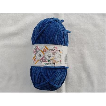 Tunç Lüx Kadife Örgü İpi (233-Saks Mavi)