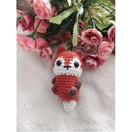 El Yapımı Amigurumi Kızıl Tilki  Anahtarlık  Hediyelik